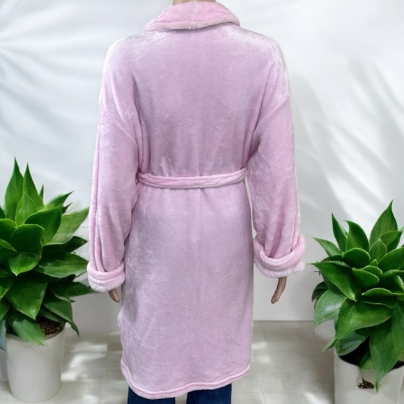 Hotel Spa Collection Pink Plush Super Soft Fleece Robe - Picture 14 of 16